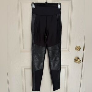 Alo yoga Black Faux Leather Panel Leggings